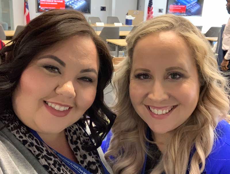 Desiree Wagner (left), NCSCA Grants Specialist, and Valorie Piper, NCSCA Executive Director, take a quick break during the symposium for a selfie.